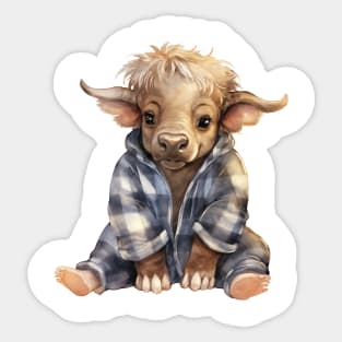 African Cape Buffalo Wearing Pajamas Sticker